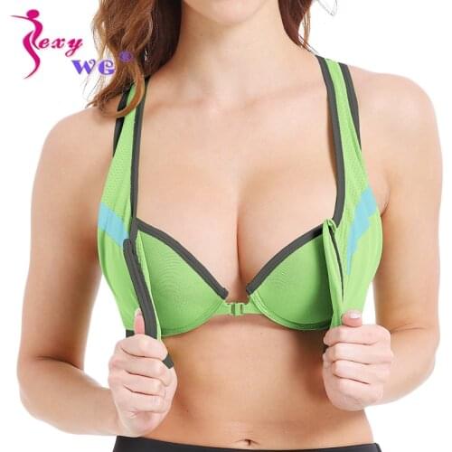 SEXYWG Yoga Bra for Women Zipper Push Up Sport Tops Shockproof Fitness Underwear Sexy Running Gym Shirt Sportswear Athletic Vest