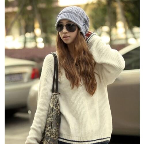 Winter Warm Oversized Chunky Soft Cable Knit Slouchy Beanie Hat Messy Bun BeanieTail Women Solid Ribbed Ca p For Cold Weather