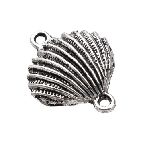 10pcs/lot 20*24mm shell Connector Metal Alloy Spacer Hole Beads Flat Beads For DIY bracelet Jewelry Making sdf4