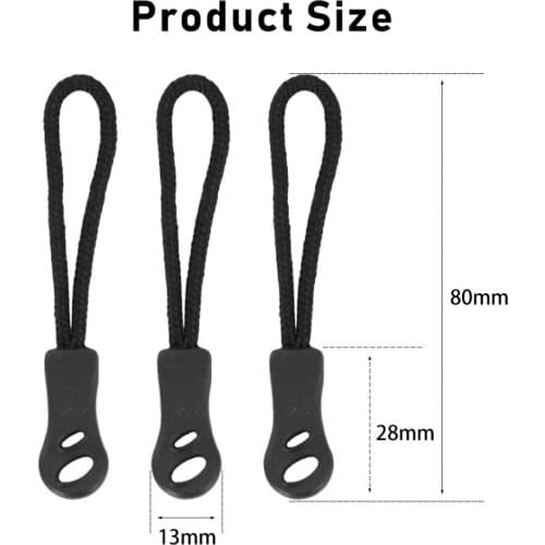 10pcs Clip Replacement Zipper Pull Puller End Fit Rope Tag Broken Buckle Fixer Zip Cord Bag Suitcase Tent Backpack