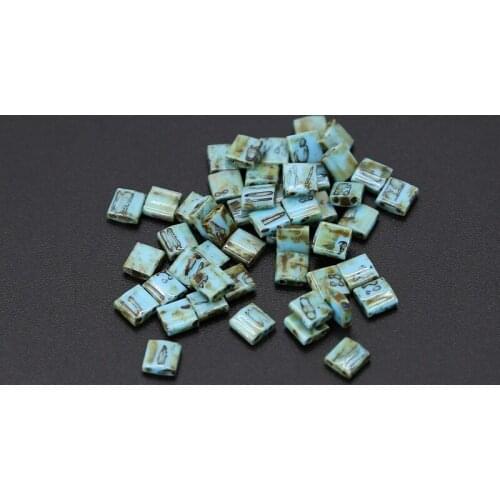 12Gram/Lot Miyuki 5*5*1.9mm TILA Square Double Hole Beads Picasso Glass Beads for Jewelry Making Bracelet Handmade Beads