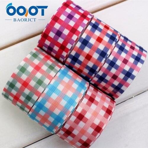 1741558,OOT BAORJCT 25mm 10yard/lot lattice Ribbons Thermal transfer Printed grosgrain Wedding Accessories DIY handmade material