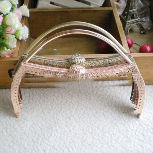 18CM Bag Accessories Screw Purse Frame for Women Handle Clutch Bag DIY Metal Kiss Clasp Lock Handles Frame Hardware