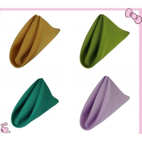 50cm×50cm Yellow Polyester Plain Table Napkins For Wedding Party Hotel Home Decor