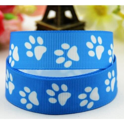 22mm 25mm 38mm 75mm Ruban satin Dog paw Cartoon Character printed Grosgrain Ribbon party decoration X-01186 10 Yards