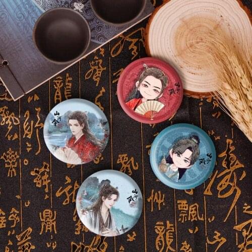 Anime WORD OF HONOR Zhou Zishu Wen Kexing Cartoon Q Version Round Badge Button Medal Cute Brooch Pin Toy Souvenir Cosplay 58mm