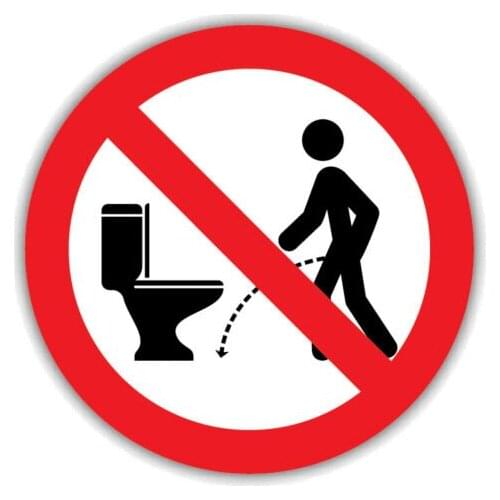 Car Styling 12cm Warning No Hit The Toilet Car Sticker Pvc Decal