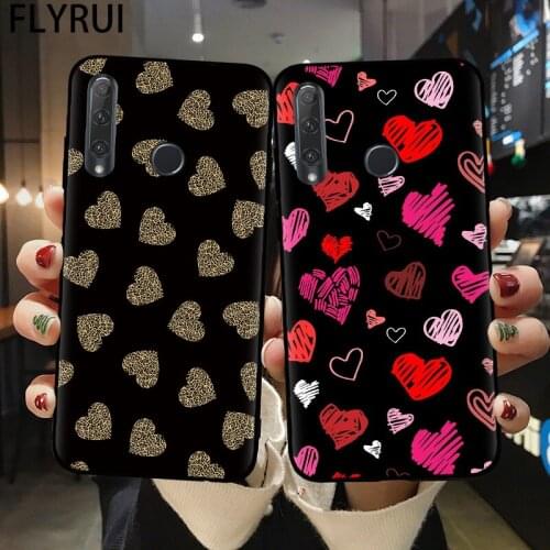 Leopard print Love Heart Phone Case For Huawei Honor 10 20 30 Lite Pro 10i 30i 8C 8X 9X Pro 10X Lite Matte Soft Silicone Cover