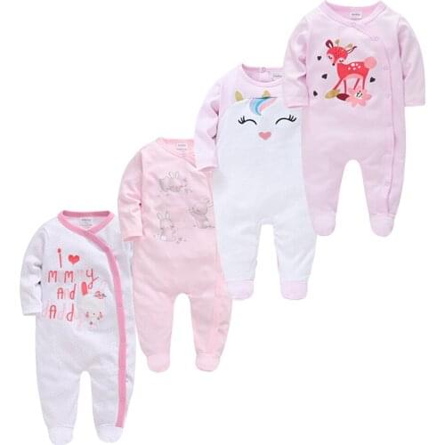 Kavkas Baby Girl Rompers 3/4 Pcs Summer 100% Cotton Soft Boy Clothes Newborn bebe Jumpsuit 0-12 months Onesie Infant Clothing