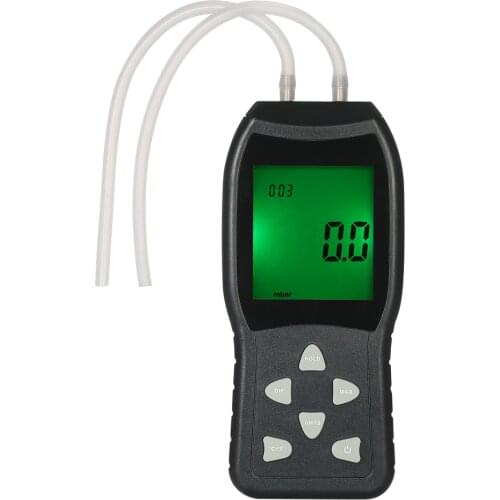 Differential Digital Dual-port Air Pressure Gauges Manometer Tester 12 Units of Measurement/20.68kPa/2.999psi