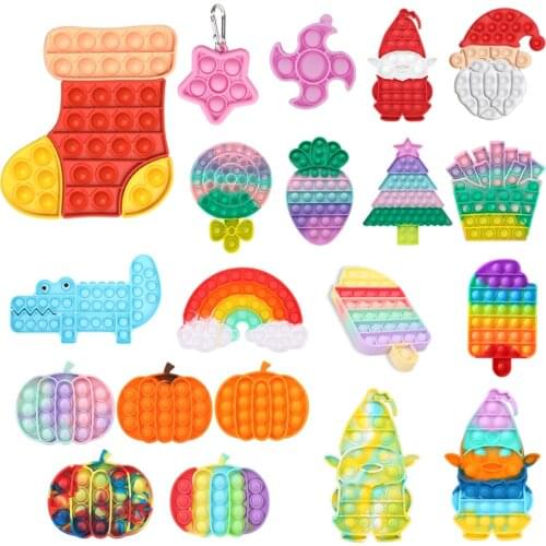 Fidget Toys Antistress Push Bubble Silicone Toys Desktop Fun Children Adult Stress Reliever Fidget Squeeze Board Game