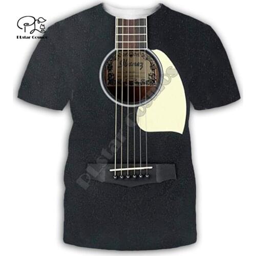 Guitar art Musical instrument 3D full printing fashion t shirt Unisex hip hop style tshirt streetwear casual summer style-2
