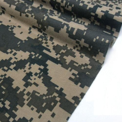1.5M Width Mosaic Camouflage Knitting Fabric Polyester Cotton Elastic Coffee Green Digital Camo Cloth Dance Costume Material