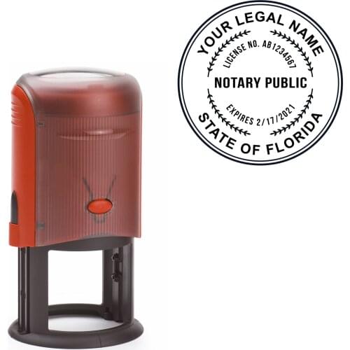 Bbloop Round Notary Stamp for the State of Florida