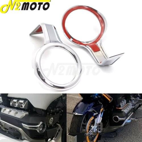 Motorcycle ABS Chrome 2.56" Fog Light Spot Light Trim Rings Bezel Surround Covers for Honda Goldwing GL1800 Tour F6B 2018-2020
