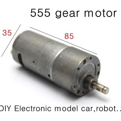 555 gear motor,DIY Electronic model car,robot,Big torque D shaft 24V 555 motor