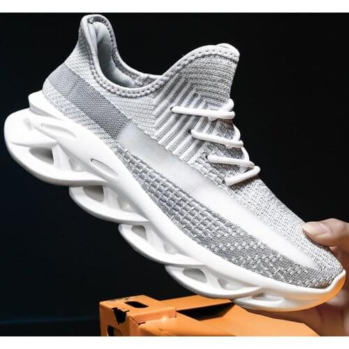 Men sneakers comfortable mesh breathable casual shoes fashion sports outdoor running light white black