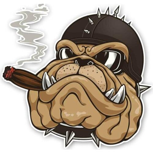 LLY-0737 Personalit Funny Car Sticker Ferocious Smoking Dog Modelong Decal PVC Automobiles Motorcycles Accessories Decals Decor