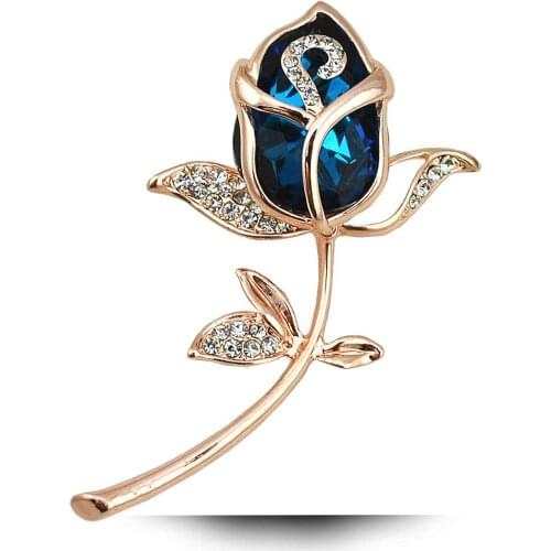 New alloy diamond brooch womens tulip crystal dress western accessories fashion corsage jewelry collar pin jewelry