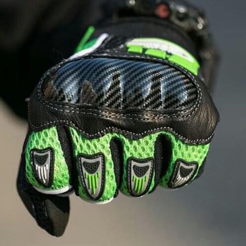 Wholesale MOTO racing glove carbon fiber Motorcycle gloves Motorbike gear hand Black and green size M L XL
