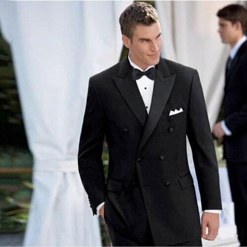 Jacket+Pant) Black Men Wedding Suits Best Man Blazers Slim Fit Suits For Men Costume Homme Business Formal Party Classic Party