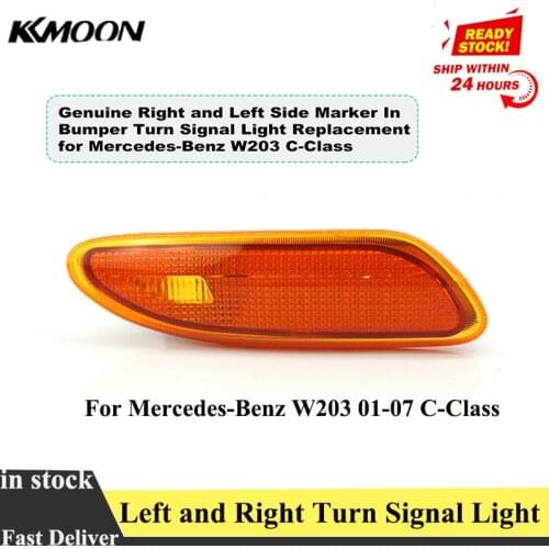Genuine Left and Right Side Light Marker In Bumper Led Turn Signal Light Replacement for Mercedes-Benz W203 01-07 C-Class