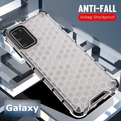 Shockproof Case for Samsung Galaxy Note 20 Ultra Armor Honeycomb Semi Transparent Silicone Cover For Samsung Galaxy S20 Note 20