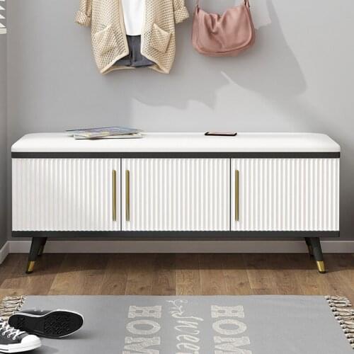 White Light Luxury Shoe Cabinets Minimalist Metal Shoe Rack Sitting Shoe Changing Stool Shoes Organizer Space Saving Furniture