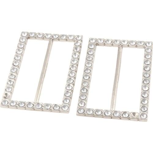 Silver Women Belt buckle Diamond-studded Tri-Glides Slider Adjustable Buckle 50mm for Shoulder Bag Strap Belt Web Leather Craft