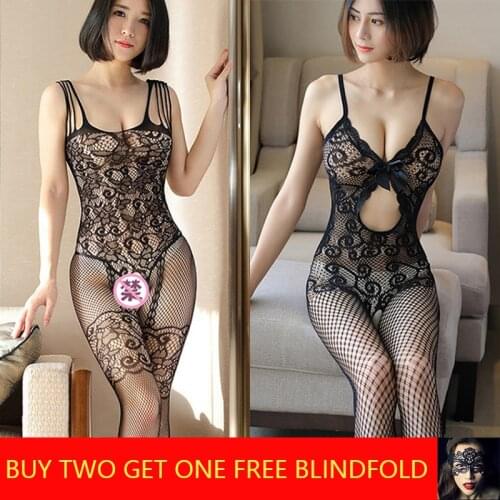 Mesh Fishnet Tights Body Suit Stockings Women Erotic Lingerie Sexy Open Crotch Teddies Bodysuits Bodystockings