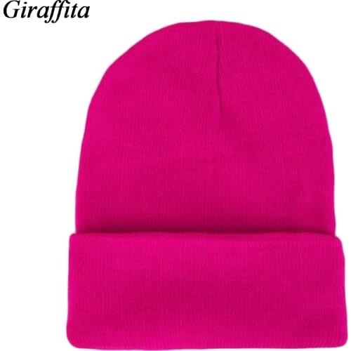 Winter Hats Korean Casual Set Head Men Women Knit Cap Gray Blue Black White Red Elastic Warm Wool Hat