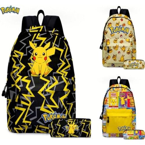 2021Pokemon School Bag Backpacks Pikachu Anime Figures Kids Bags Big Capacity Travel Bag Girls Boys Christmas Gifts for children