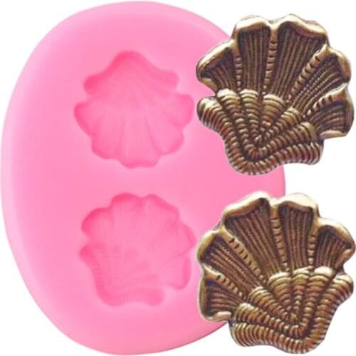 Clam Shell Silicone Molds DIY Sea Shell Chocolate Cupcake Topper Fondant Cake Decorating Tools Candy Resin Polymer Clay Moulds