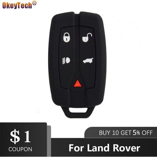 OkeyTech 5 Buttons Remote Silicone Car Key Cover Case For Land Rover Freelander Discovery 2 Keyless for Range Rover Freeland 2 3