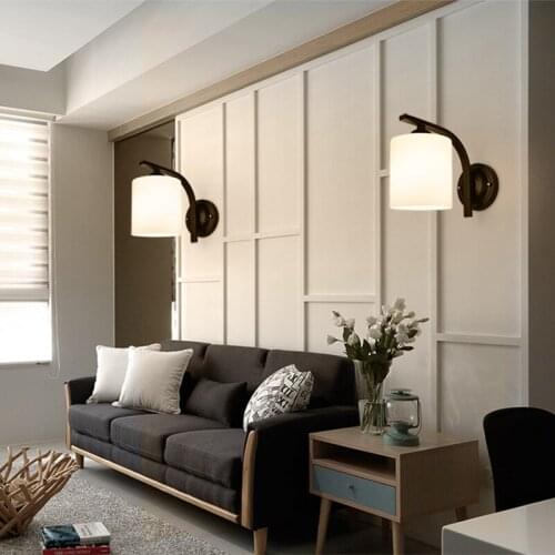 Modern Glass Wall Lamp Led Loft Style Decorative Led Wall Light for Bedroom Bedside Nordic Applique Murale Luminaire E27 90~260V