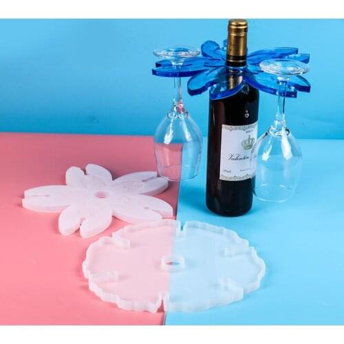 1pcs Wine Rack Silicone Molds Irregular Red Wine Shelf Cup Epoxy Resin Mold For DIY Red Wine Tray Handmade Crafts Supplies