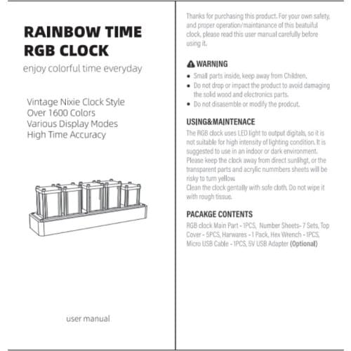 Time tube Glow tube Quasi-glow tube clock LED digital solid wood Chinese night light Brightness adjustable