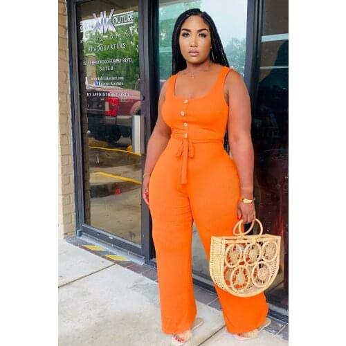 European Style Woman Jumpsuit Summer Casual Overalls Woman Playsuit Sleeveless Woman Jumpsuit