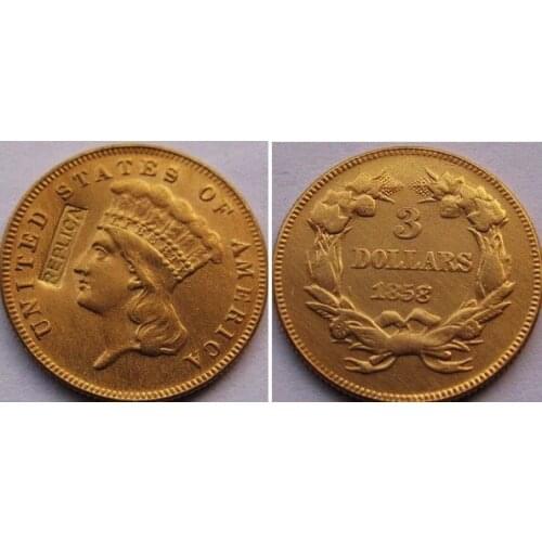 3 gold coin 1858 copy coins