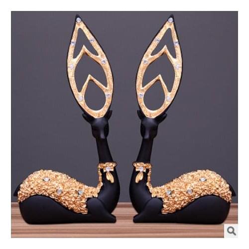 1 pair European-style simple creative household sika deer display sitting room TV cabinet wine decoration wedding houseguest