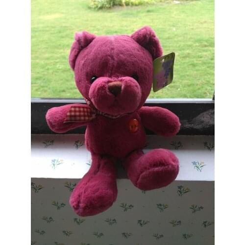 10 pieces a lot small cute teddy bear toys stuffed dark red teddy bear dolls gift about 25cm 0503