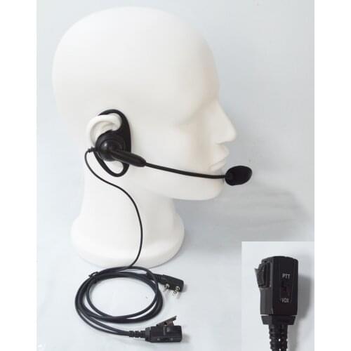 2 Pin D Shape Earhook Headset with Finger PTT Mic earphone Earpiece for Kenwood BaoFeng UV-5R UV-82 BF-888S BF-F8 PX-888K