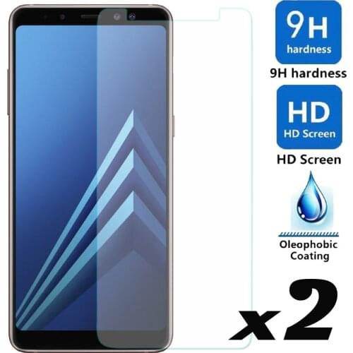2pcs Tempered Glass Screen Protector Explosion-proof Anti Scratch Films For Samsung Galaxy A8 Plus 2018 A730F / A8+ (2018) Duos