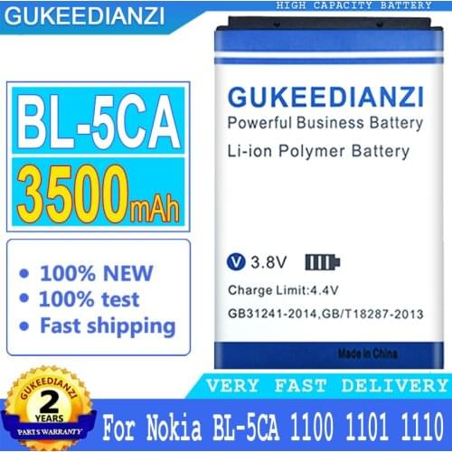 3500mAh GUKEEDIANZI Battery BL-5CA for Nokia C2-01 C2-02 C2-03 C2-06 X2-01 5130 XpressMusic 6230i 1108 1110 1112 1116 120