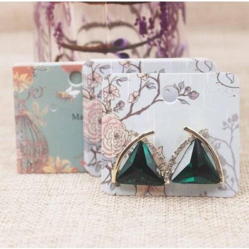 Zerong 200pcs5*4.3cm high quality Made in Korea jewerly package card tag full color print quality paper earring package tag card