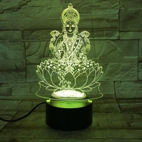Buddha 7 Color Changing Night Lamp 3D Atmosphere Bulbing Light 3D Visual illusion LED Lamp for kids toy Christmas Birthday gifts