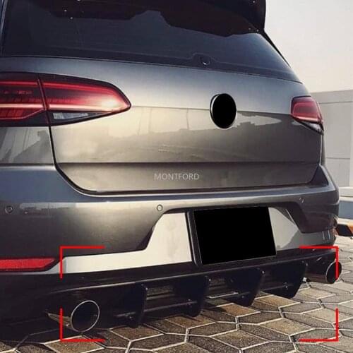 For Volkswagen VW GTI Golf 7.5 GTI ABS Black Rear Bumper Lip Trunk Spoiler Rear Diffuser Protector 1Pcs Car Styling