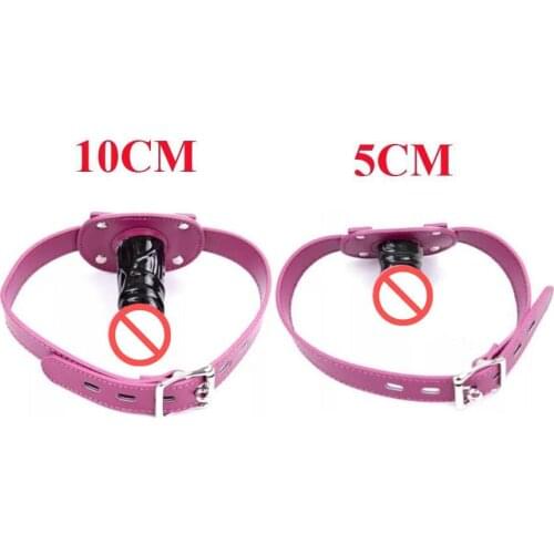 Silicone Dildo Gag Head Strapon Mouth Gag Fetish bdsm Bondage Leather Penis Harness Lesbian Sex Toys For Couple