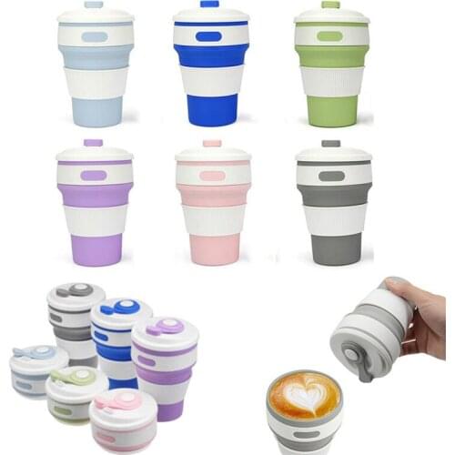 Coffee Mugs Travel Collapsible Silicone Cup Folding Water Cups BPA FREE Food Grade Drinking Ware Mug Tea Coffee Cups