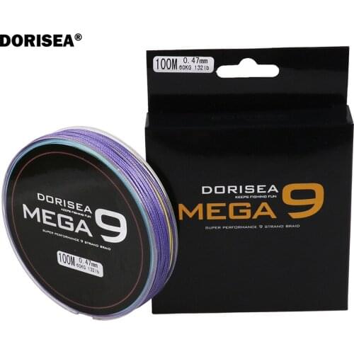 DORISEA Mega 9 strands Finshing Line 100M/109Yards Super Performance Braided Wire Multiflament Japan Material 20-132LB Fishline